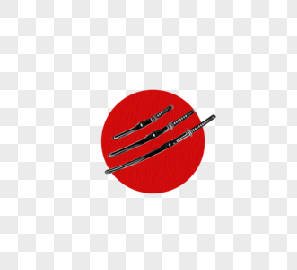 日本中短武士剪刀简单元素图片