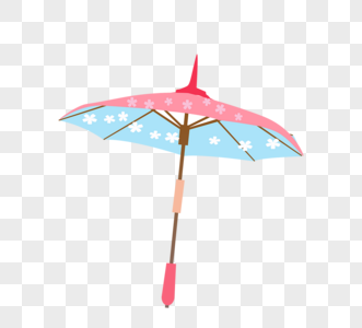 立体日本手绘小花伞图片