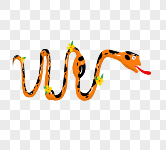 彩色花纹蛇元素图片