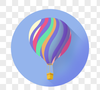 手绘仿三维风格小清新漂浮热气球图片