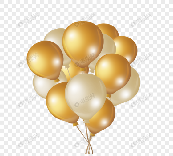 金色创意感手绘气球元素图片
