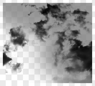 手绘逼真黑色云层图片