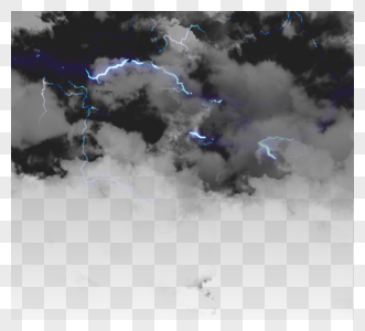 逼真闪电效果厚重云层图片