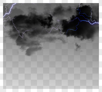 阴天逼真闪电黑色云层图片