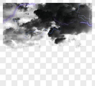 手绘闪电效果乌云图片