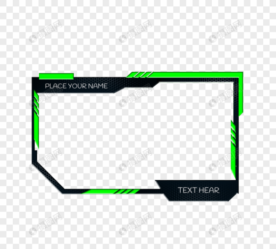绿色创意感手绘twtich实时流边框图片