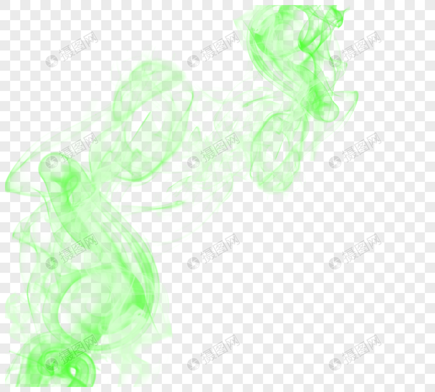 抽象绿色漂浮烟雾效应图片