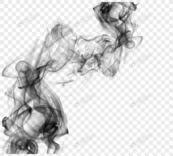 抽象黑色漂浮烟雾效应图片
