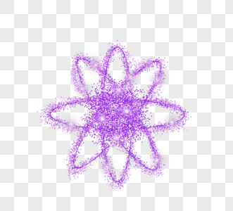 紫色对称电子环绕颗粒感元素图片