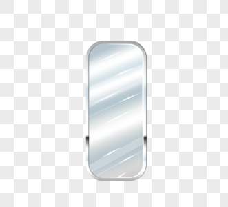 银色边框立式长方形透明玻璃镜图片