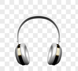白色金属耳机图片