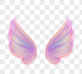 梦幻粉紫色翅膀装饰图片