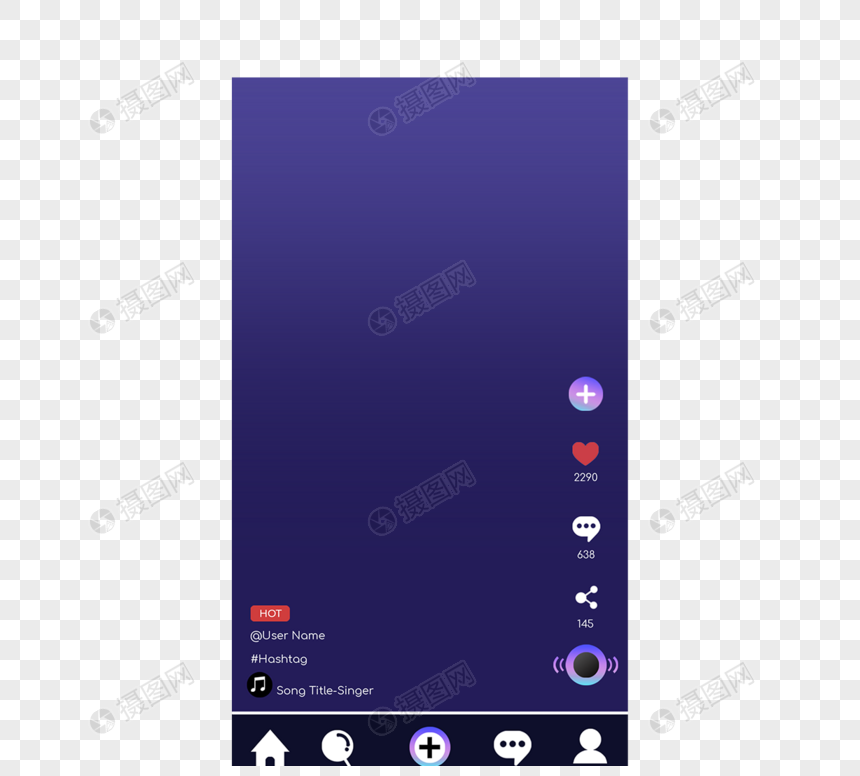 社交媒体抖音蓝紫色界面图片