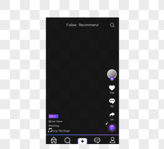 社交媒体抖音黑色界面图片