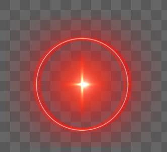 透明感圆形红色环形太阳光晕图片