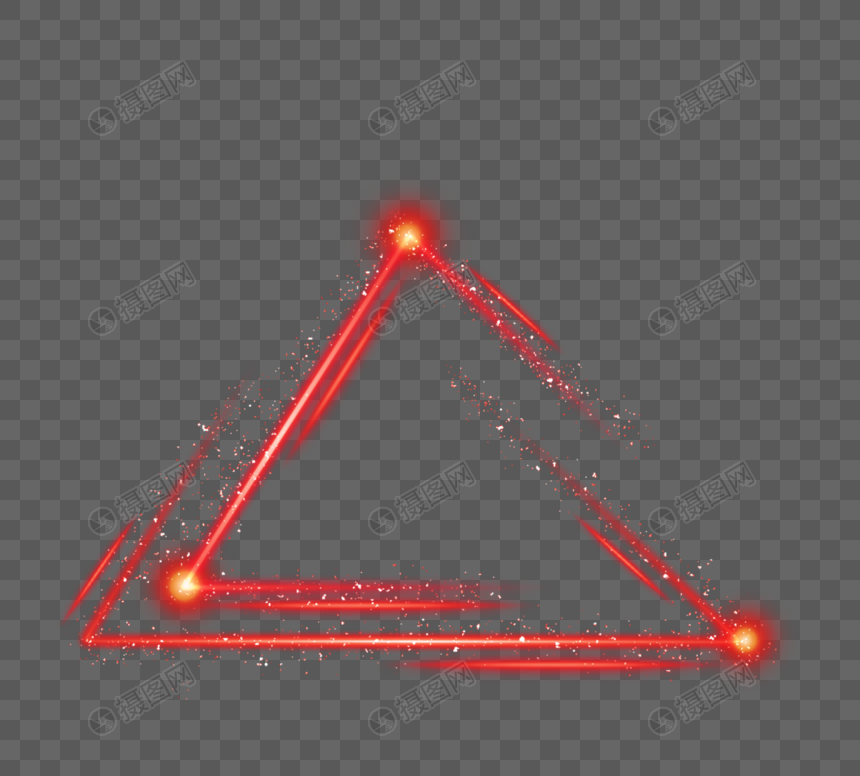 红色三角形线条感太阳光线图片