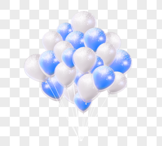 蓝白双层装饰气球图片