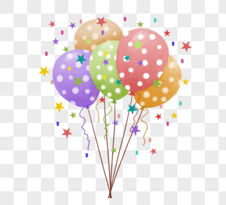 肌理风格彩色生日装饰气球图片