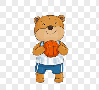 抱着篮球泰迪熊图片