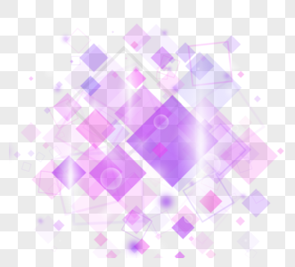 科技风格粉紫色正方形悬浮光效高清图片