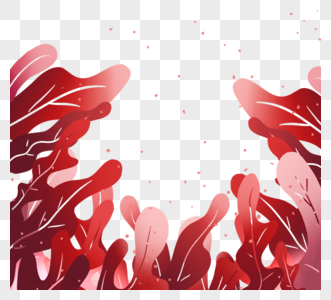 夏季红色抽象叶子边框图片
