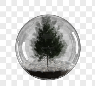 雪地上圣诞树玻璃球图片