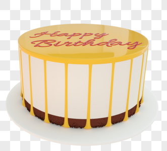 黄色生日蛋糕图片