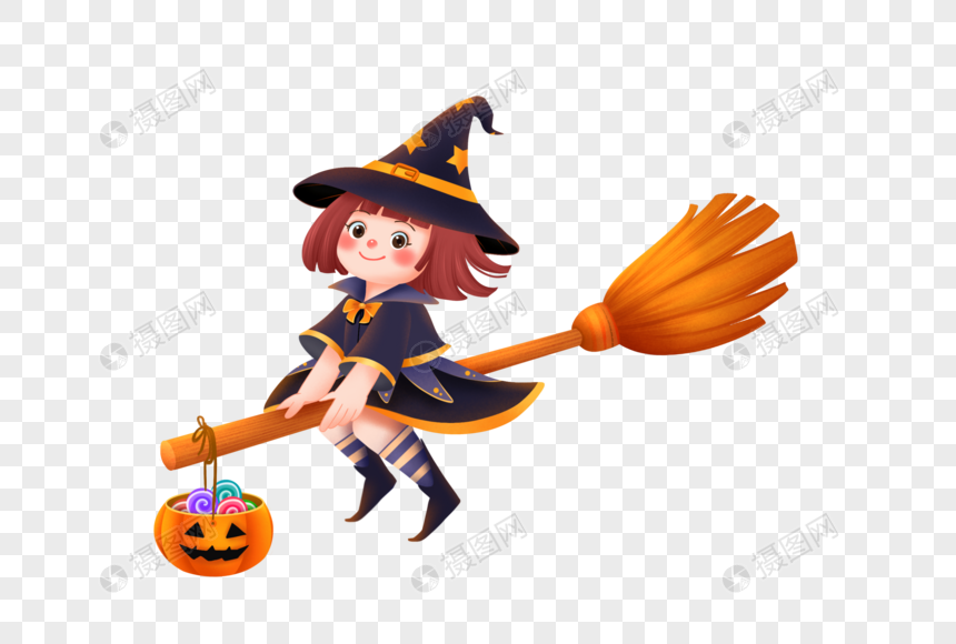 骑扫把的小魔女