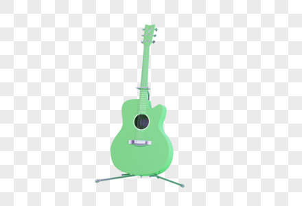 绿色吉他图片