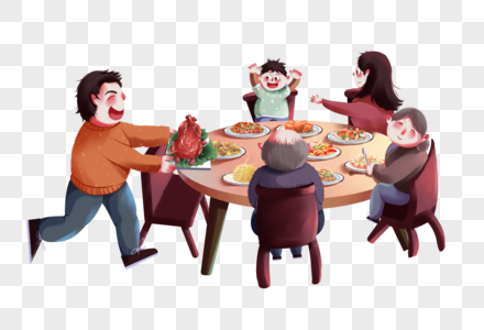 聚餐的家庭图片