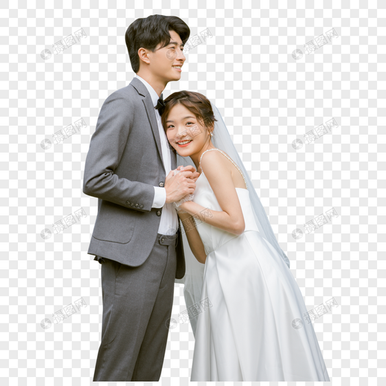 幸福情侣甜美婚纱照图片