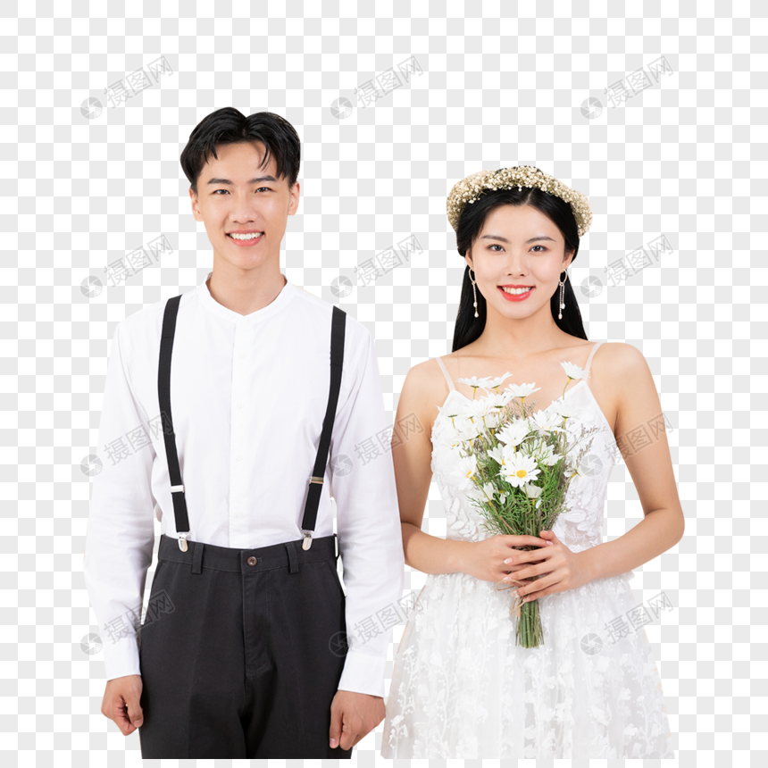 年轻夫妻婚纱照写真图片