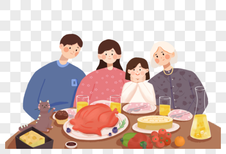 感恩节一家人图片