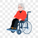 坐轮椅的老人图片