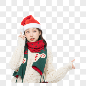圣诞冬季装扮可爱清纯美少女高清图片