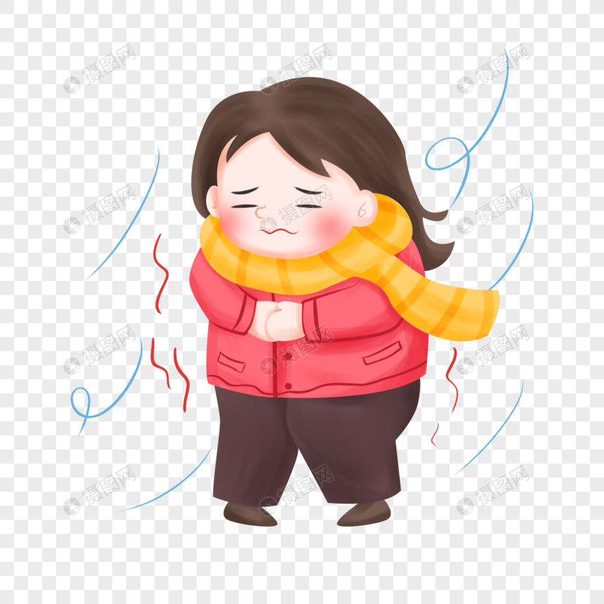寒冷瑟瑟发抖的女孩子