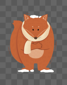 卡通冬季动物狐狸图片