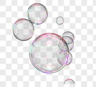 3d彩色透明肥皂泡泡图片