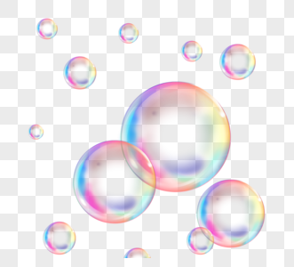 透明七彩泡泡图片
