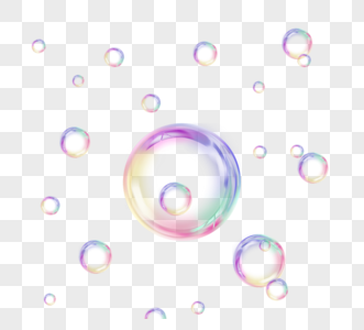 手绘透明彩色泡泡图片