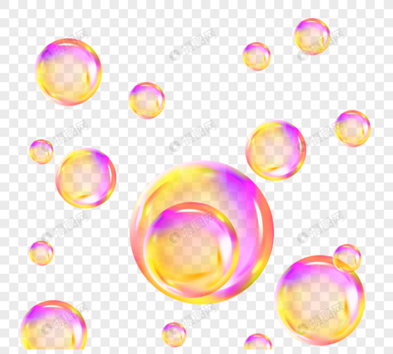 透明彩色泡泡图片