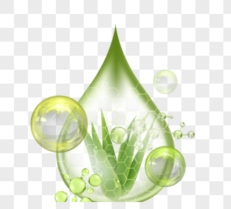 水滴形绿色自然芦荟胶高清图片