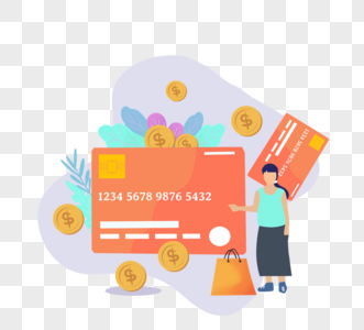 橙色信用卡创意图片