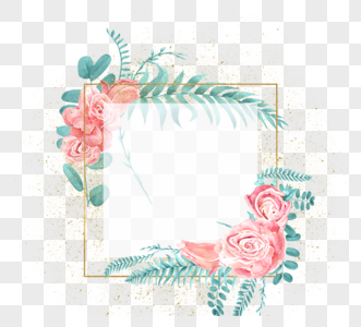 玫瑰花创意婚礼边框图片