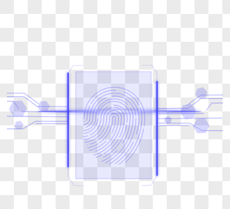 蓝色科技指纹解锁识别图片