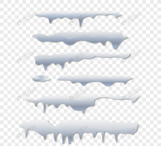 融化积雪冰柱抽象风格雪帽图片