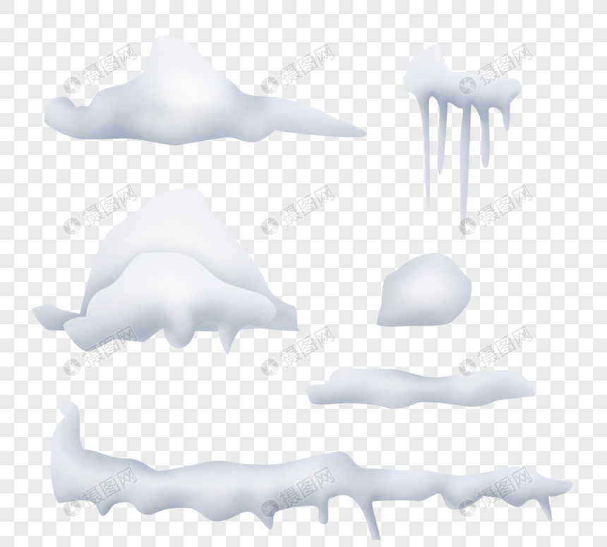 大自然冬季屋檐结冰雪帽冰帽悬挂式装饰物图片