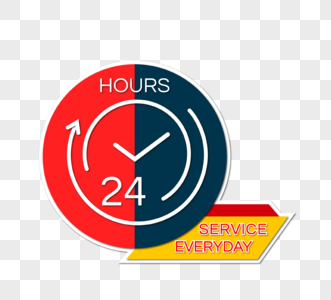 24小时服务营业圆形图标图片素材
