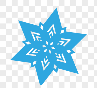 雪花镂空六角星剪纸元素图片