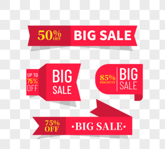 红色扁平bigsale销售标签图片